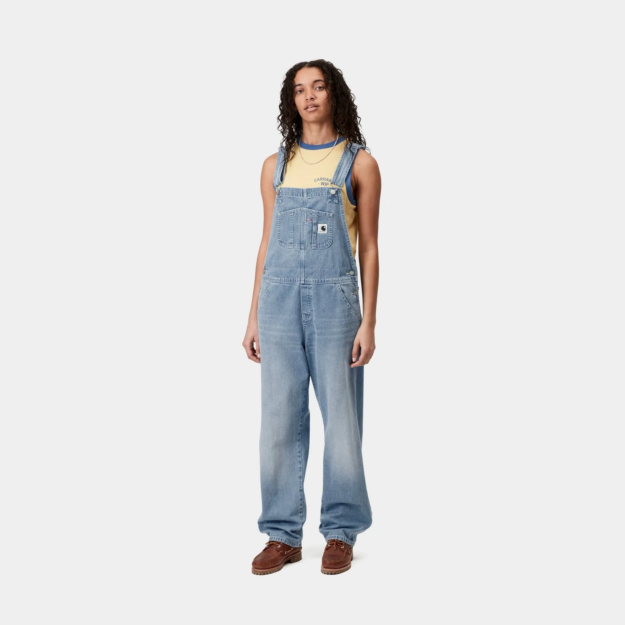 Womens Bib Overall Straight | Blue (light true washed) Carhartt WIP