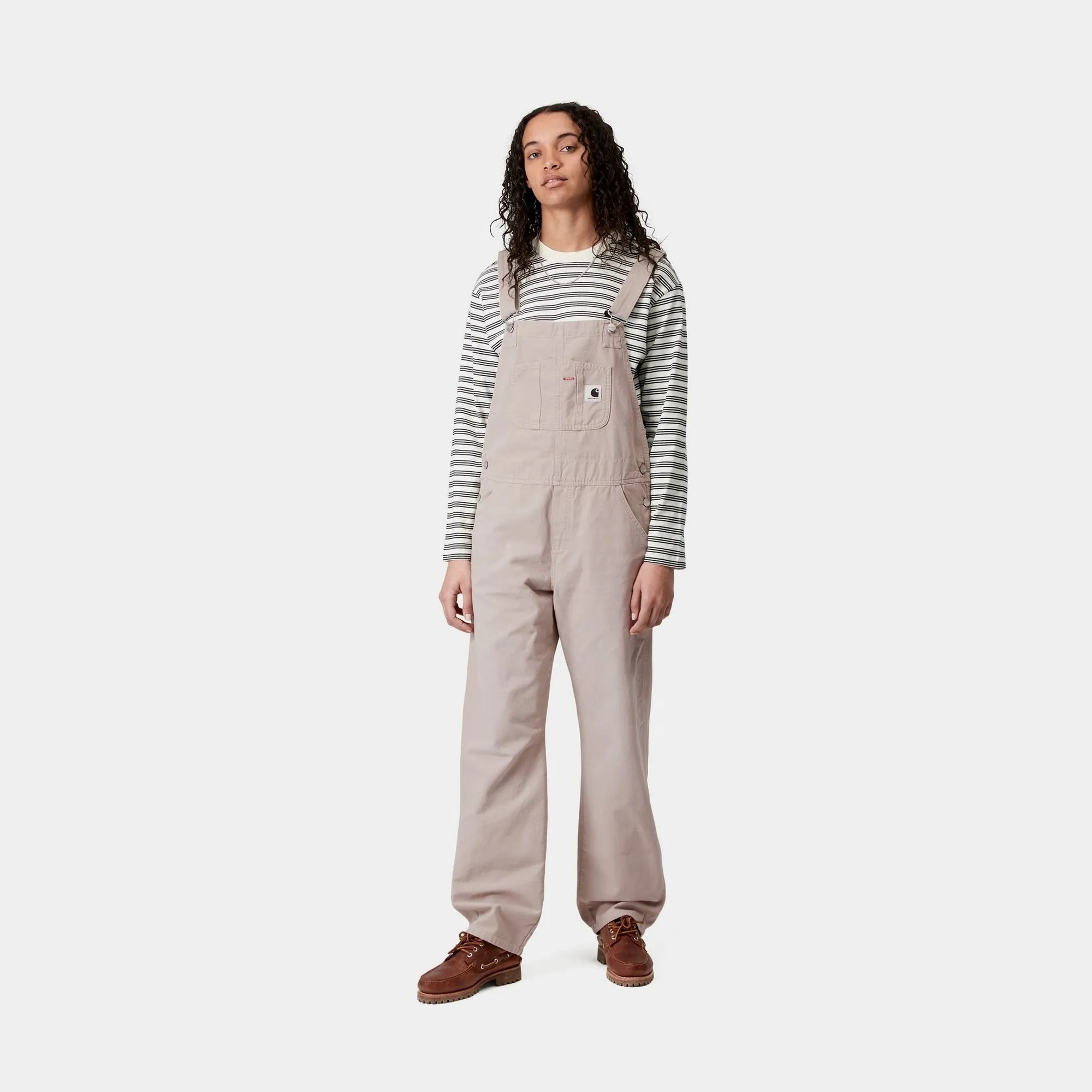 Womens Bib Overall Straight - Canvas | Dusky Beige (stone canvas) Carhartt WIP