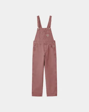 Womens Bib Overall Straight - Canvas | Dusky Pink (stone canvas) Carhartt WIP