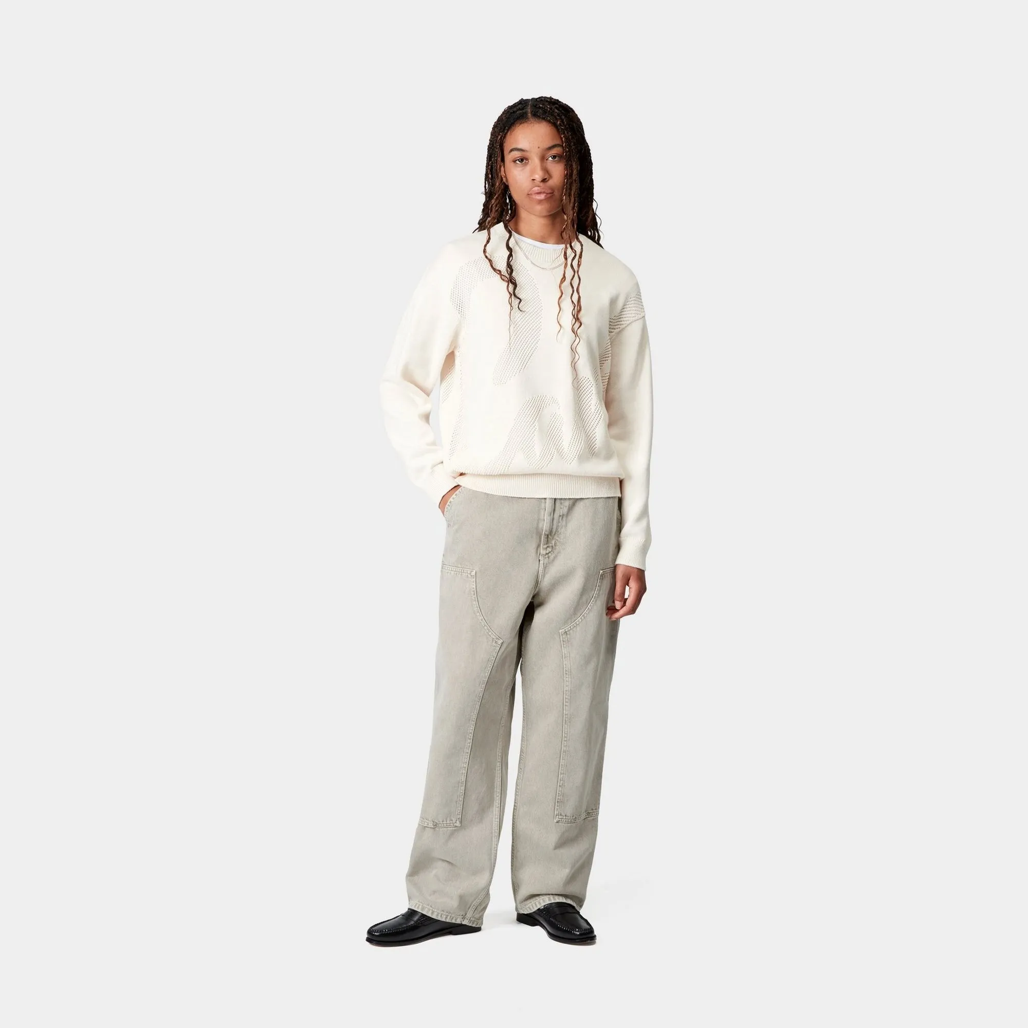 Womens Brandon Double Knee Pant - Chalk Wash | Opuntia Carhartt WIP