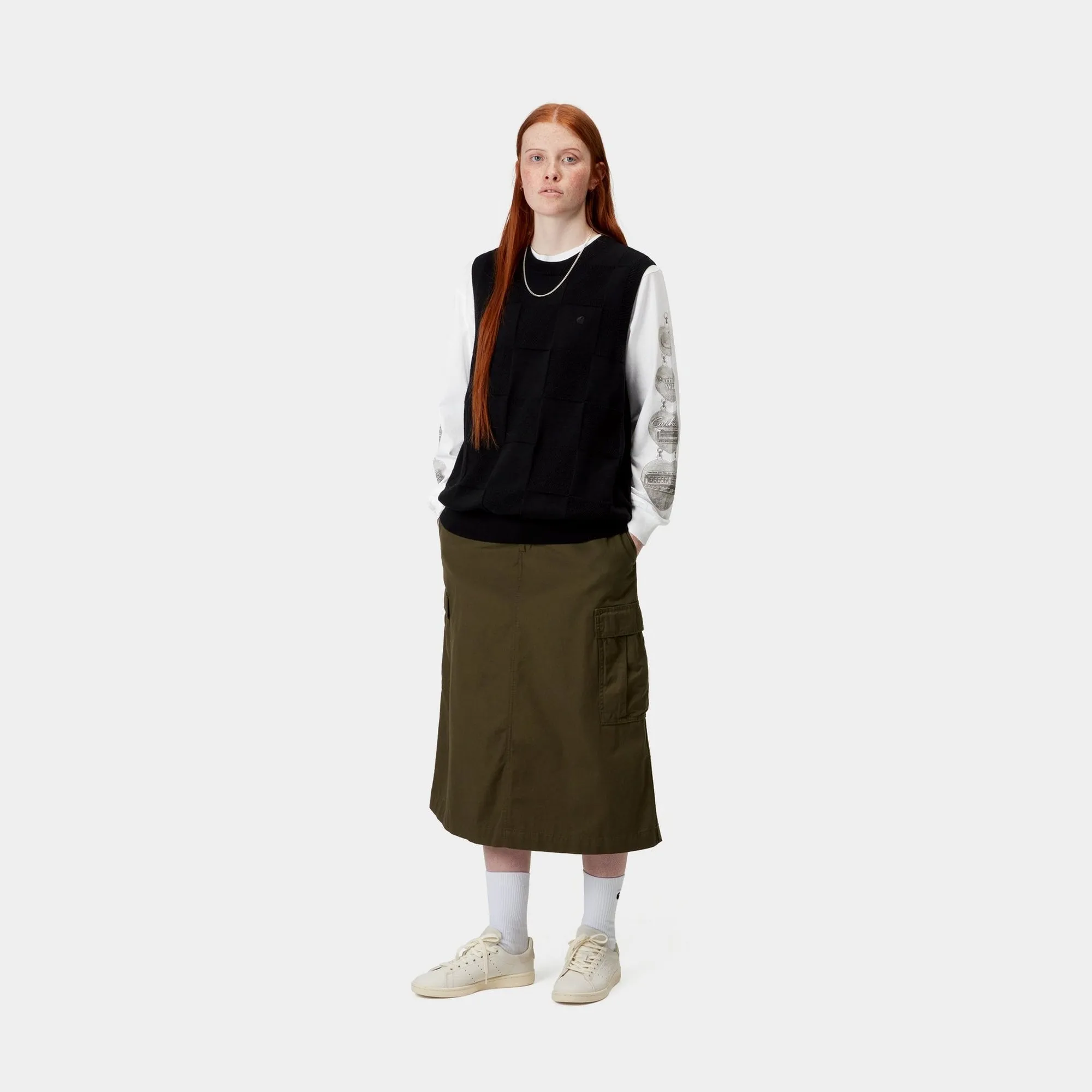 Womens Checker Vest Sweater | Black Carhartt WIP