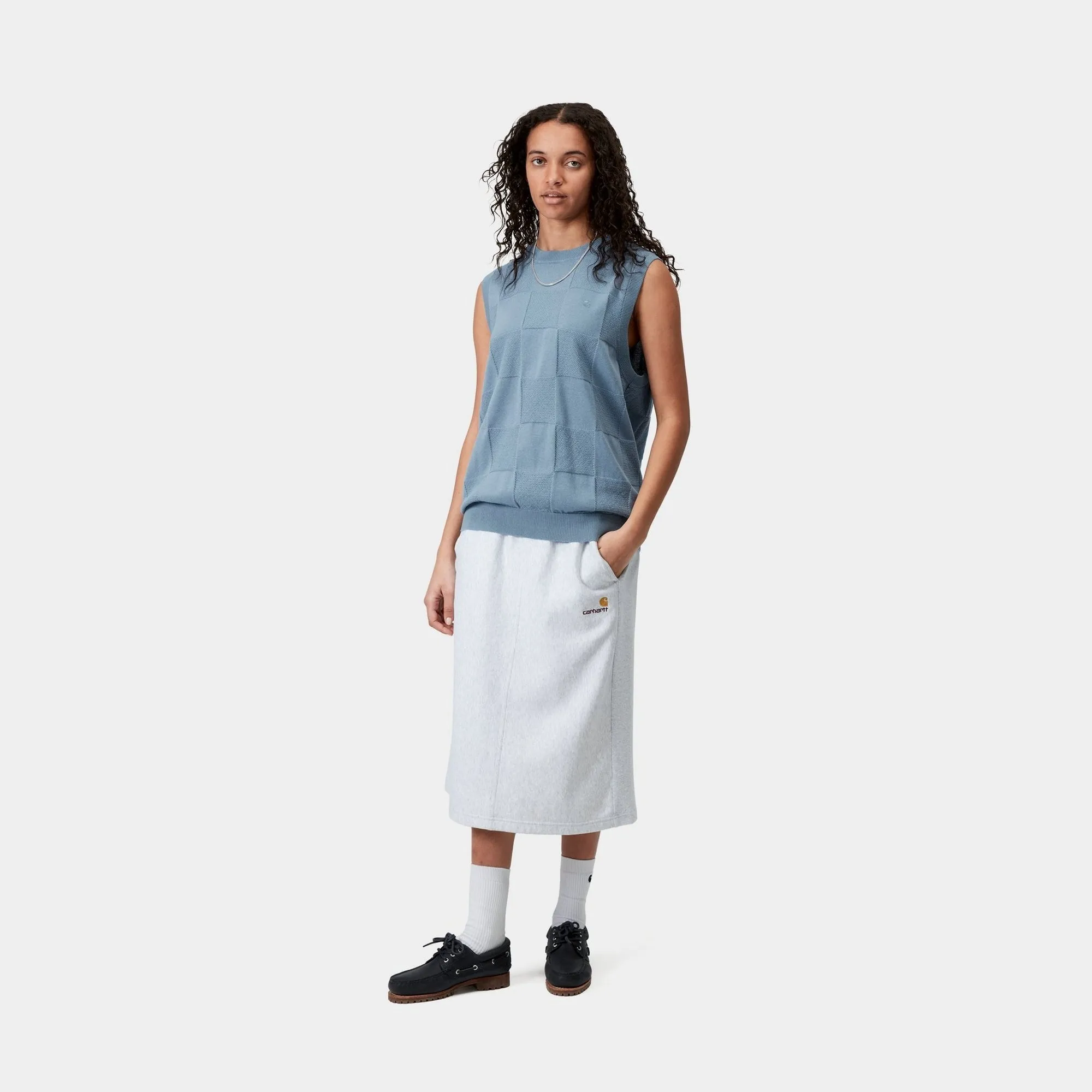 Womens Checker Vest Sweater | Frosted Blue Carhartt WIP