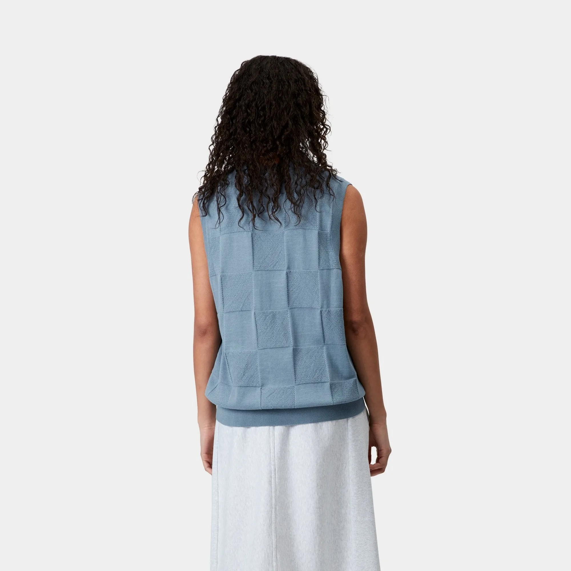Womens Checker Vest Sweater | Frosted Blue Carhartt WIP