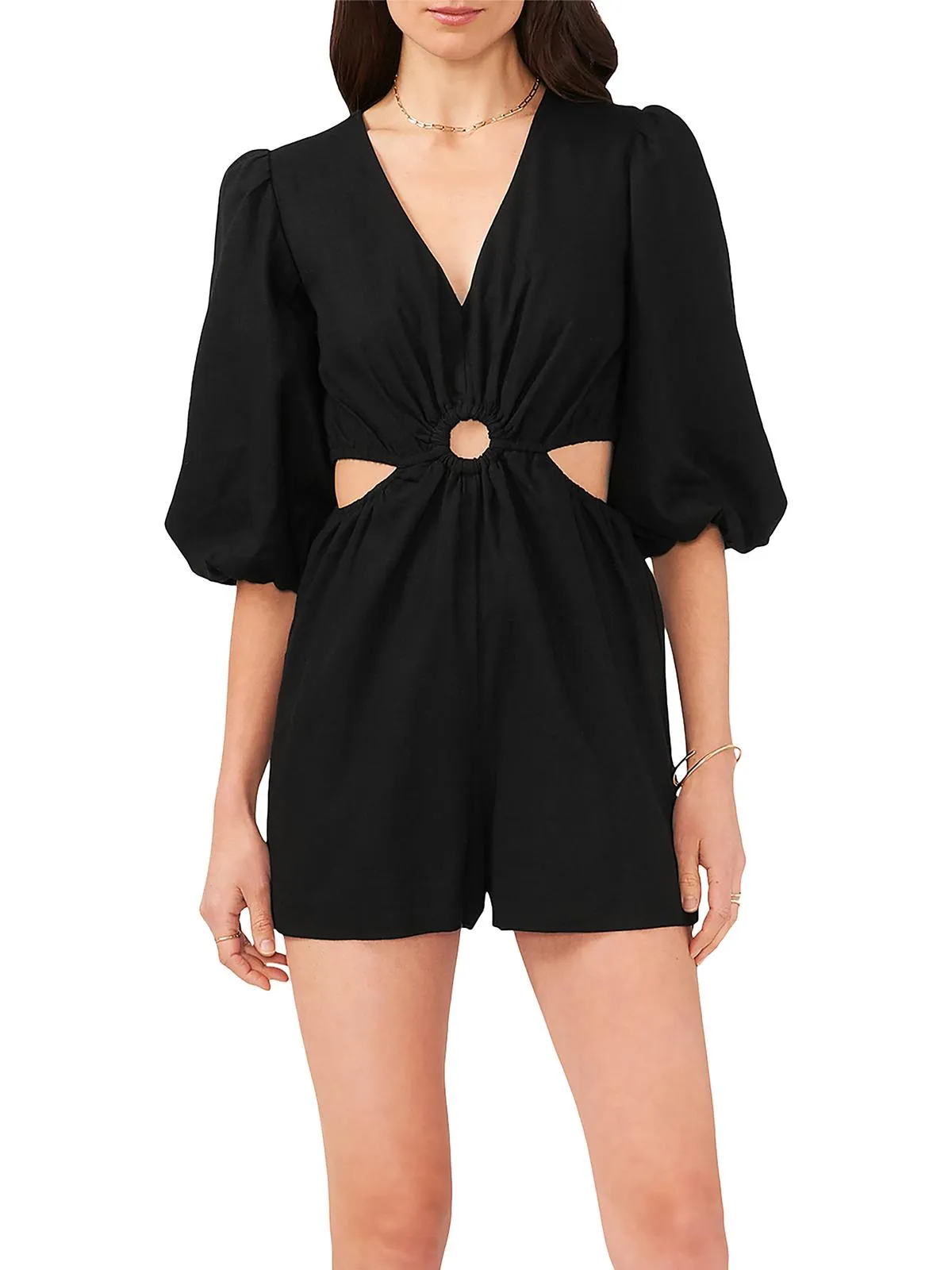 Womens Cut Out V Neck Romper