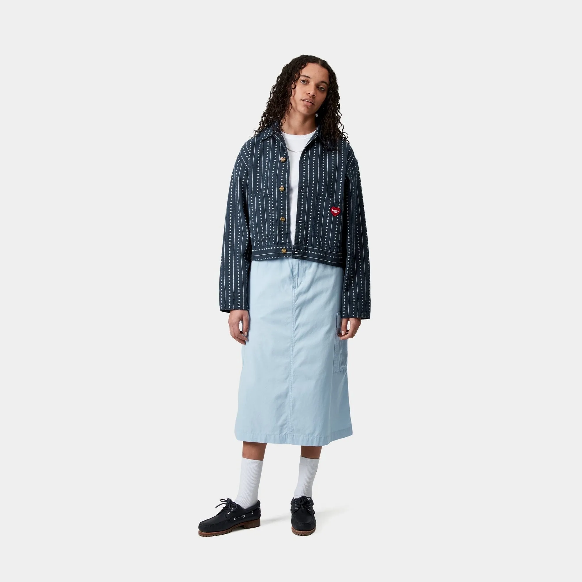 Womens Drewe Jacket | Ink / Natural Heart C Pinstripe Carhartt WIP