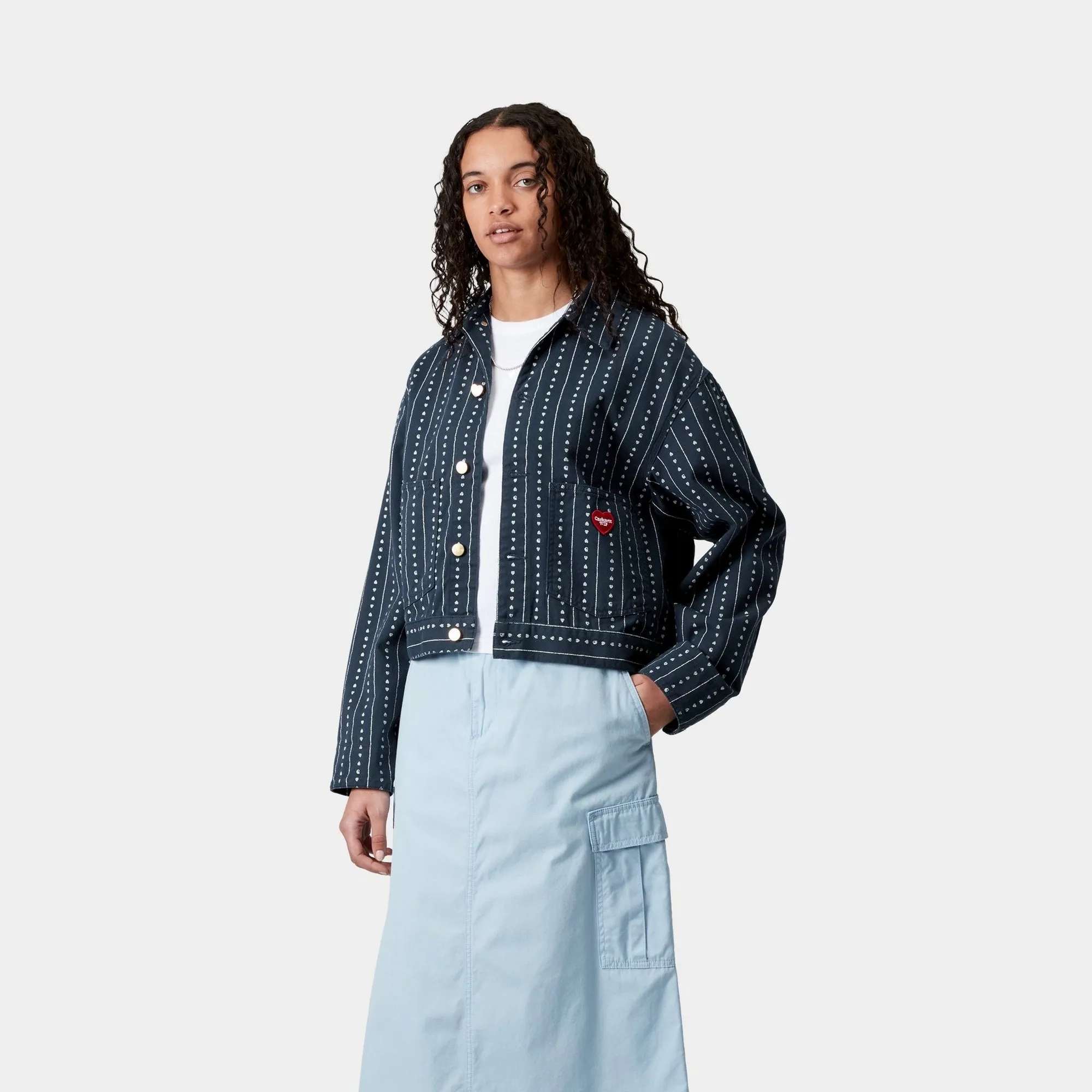 Womens Drewe Jacket | Ink / Natural Heart C Pinstripe Carhartt WIP
