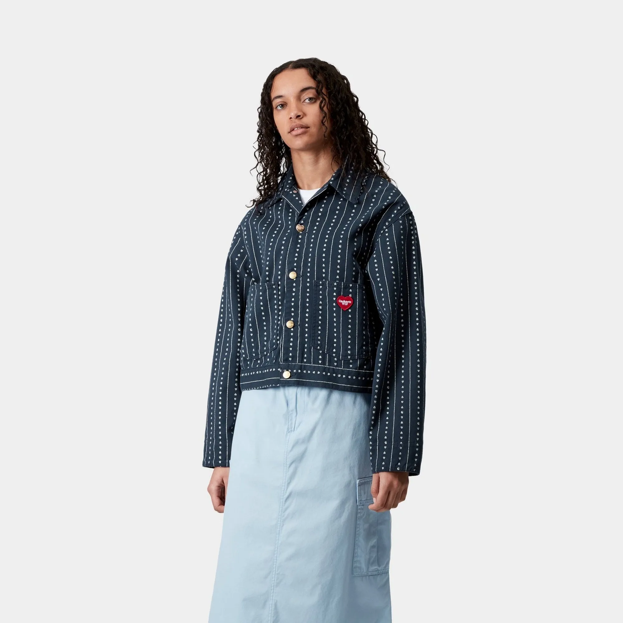 Womens Drewe Jacket | Ink / Natural Heart C Pinstripe Carhartt WIP
