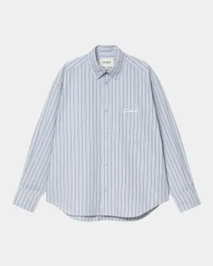 Womens Grimsby Stripe Shirt | Blue Fog Carhartt WIP