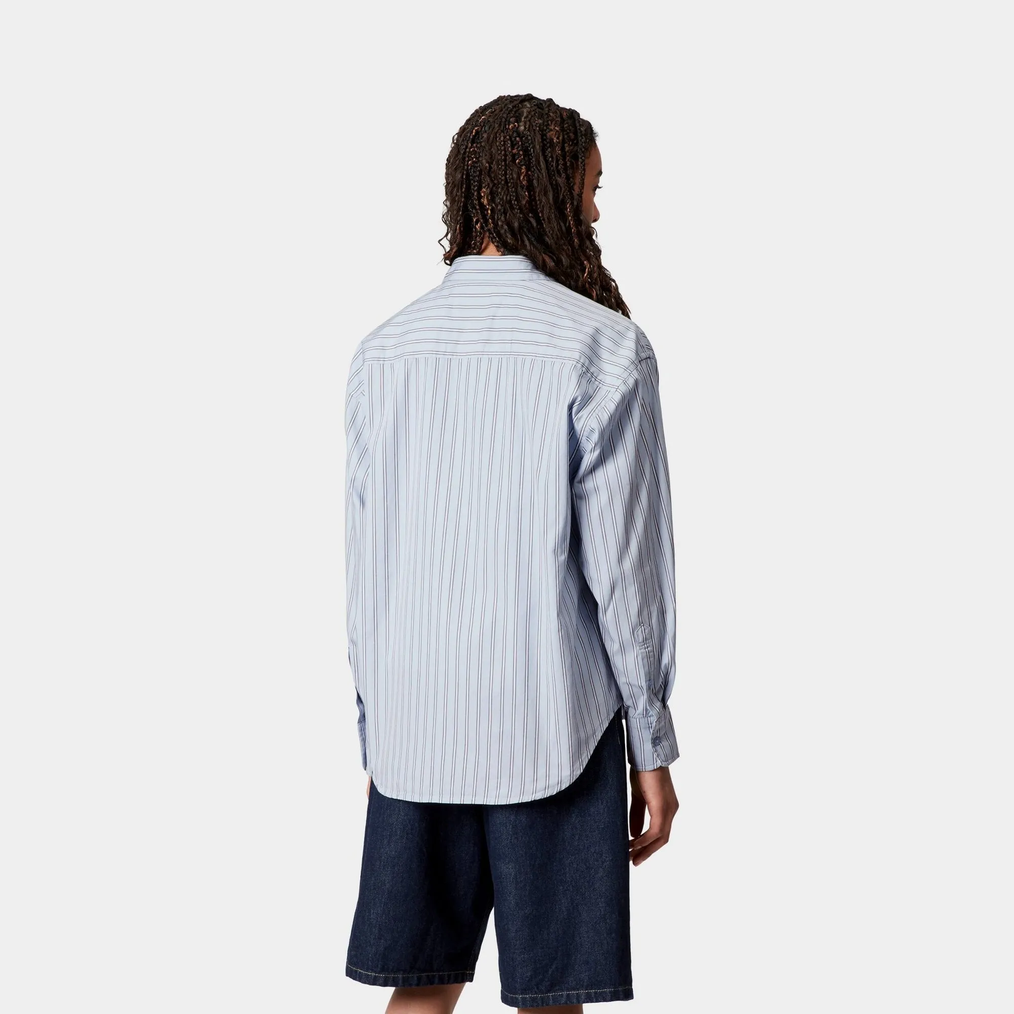 Womens Grimsby Stripe Shirt | Blue Fog Carhartt WIP