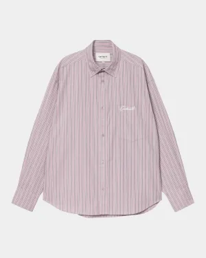 Womens Grimsby Stripe Shirt | Pink Fog Carhartt WIP