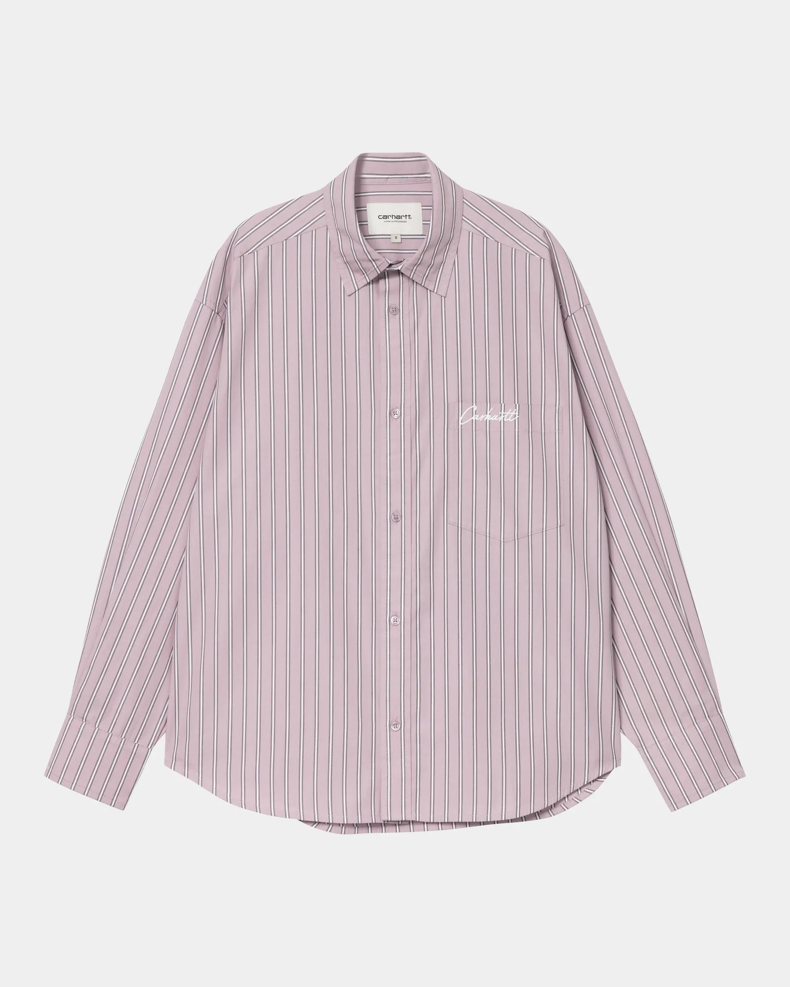 Womens Grimsby Stripe Shirt | Pink Fog Carhartt WIP