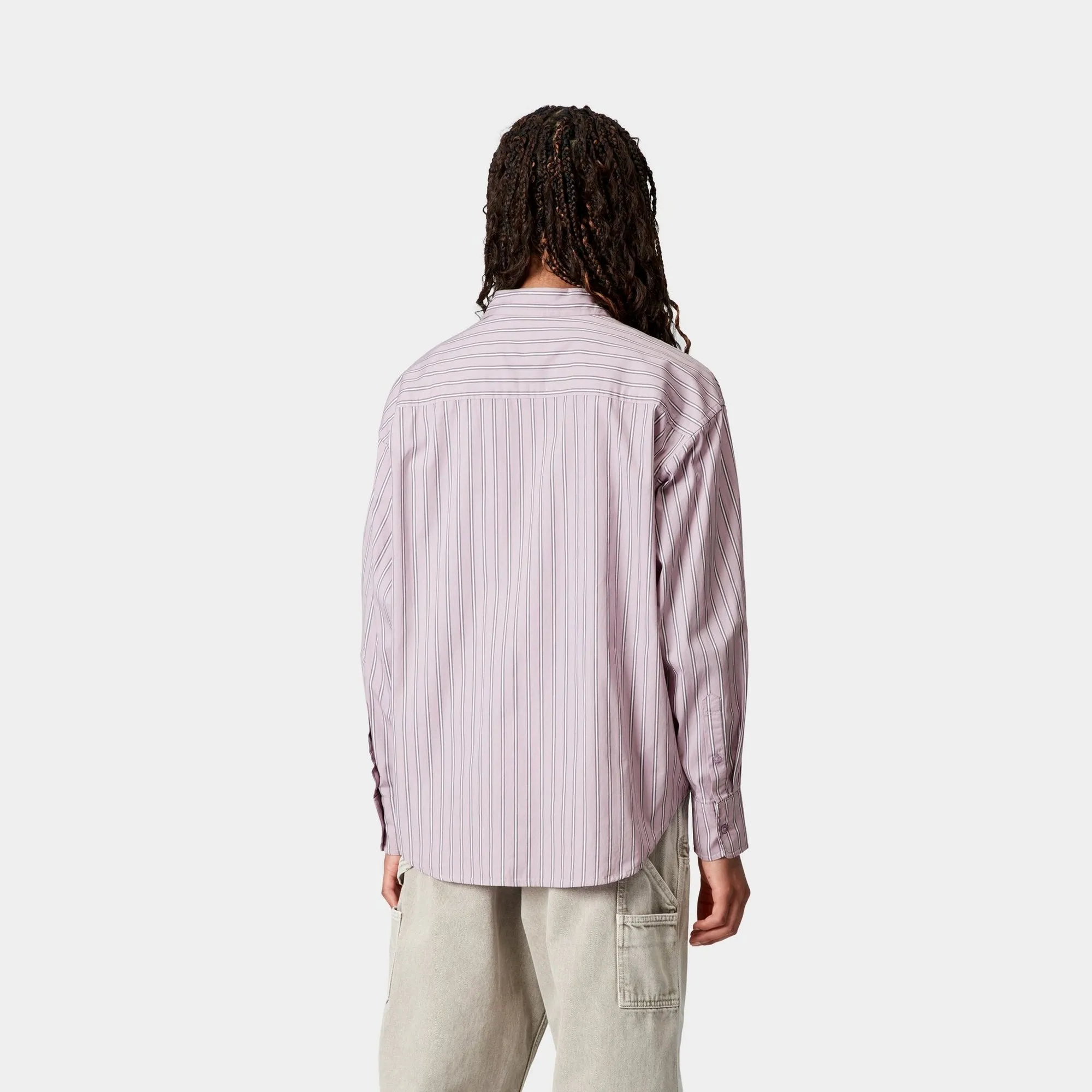 Womens Grimsby Stripe Shirt | Pink Fog Carhartt WIP