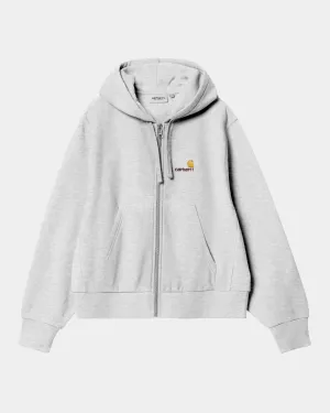 Womens Hooded American Script Jacket | Ash Heather Carhartt WIP