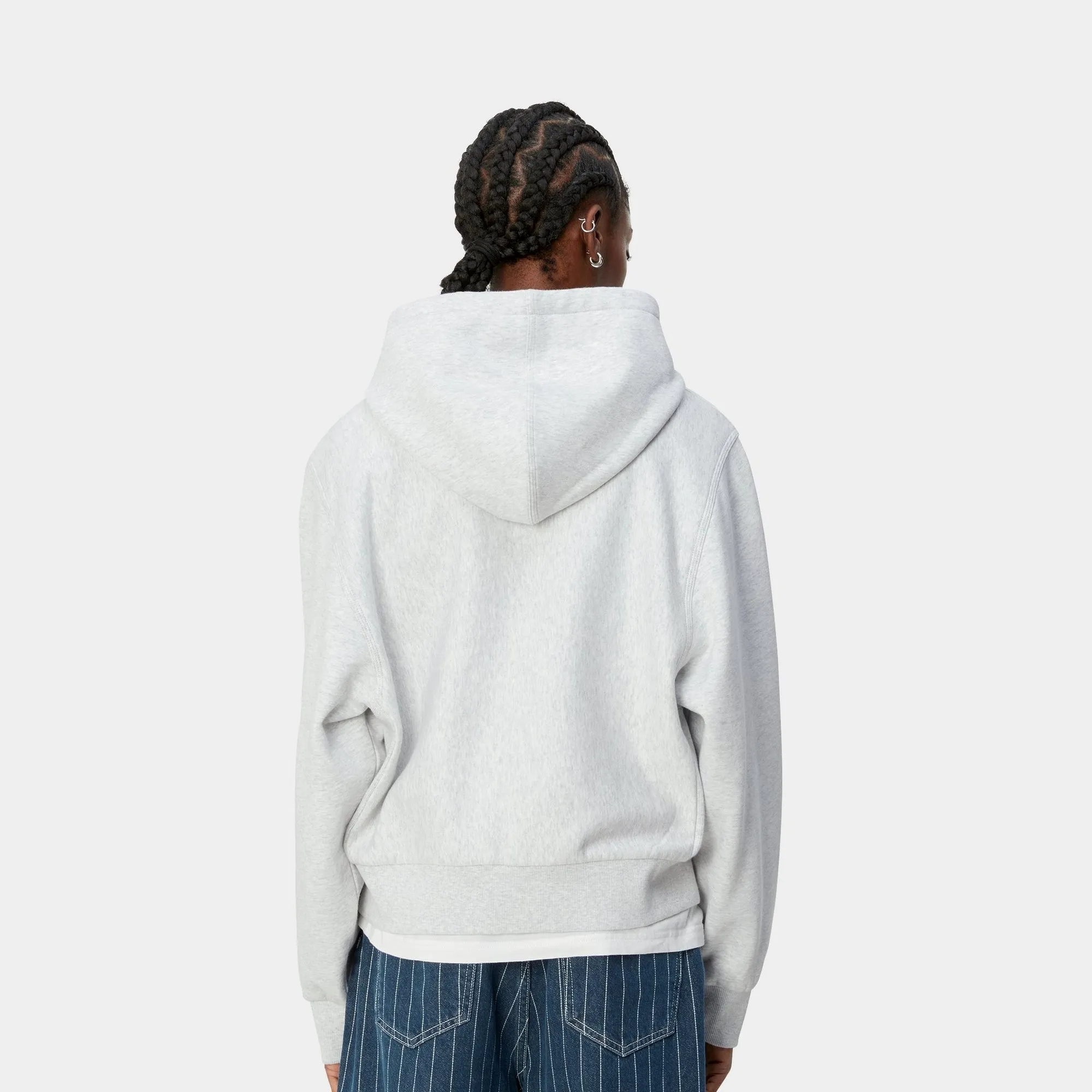 Womens Hooded American Script Jacket | Ash Heather Carhartt WIP