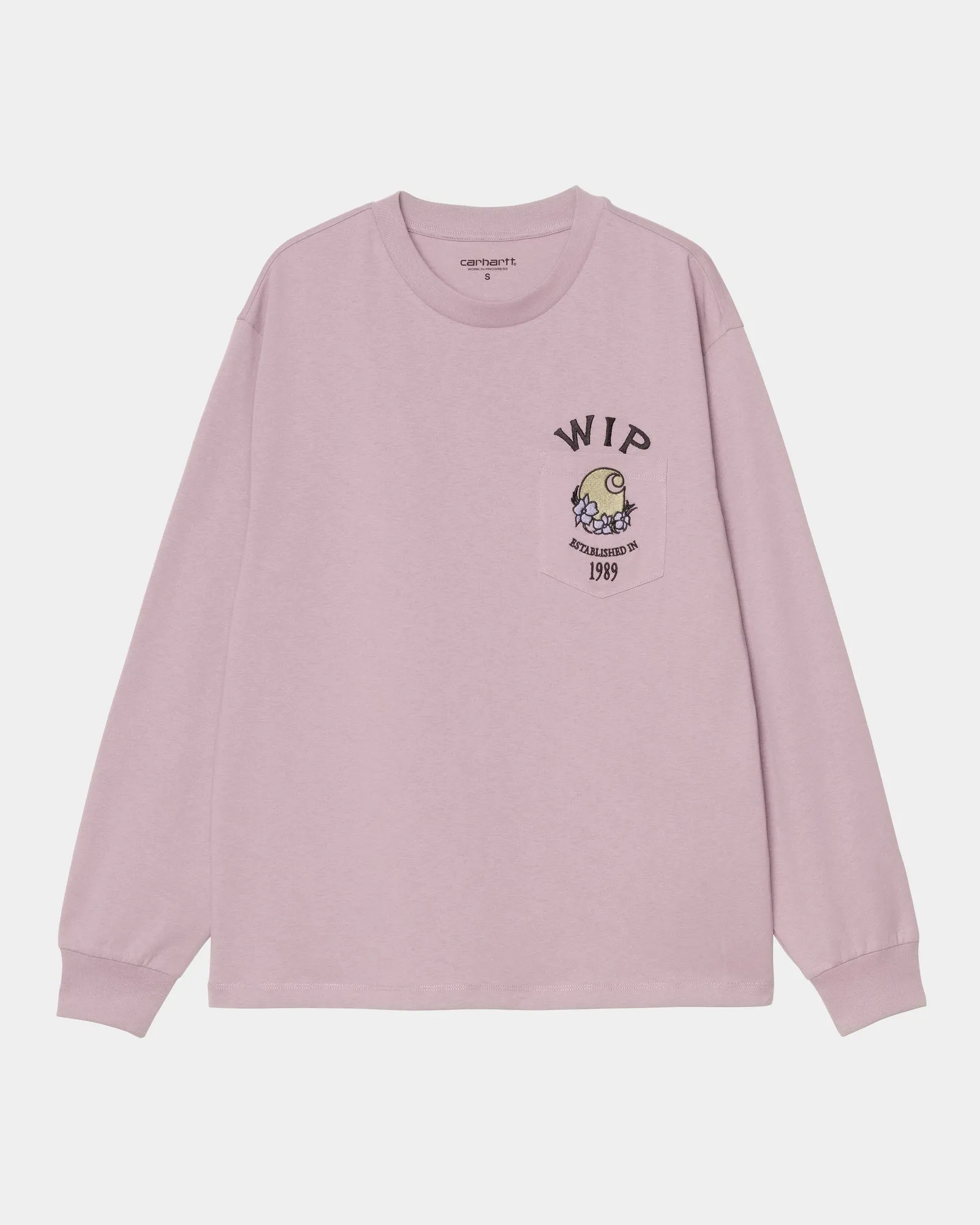 Womens Long Sleeve Pocket Jubilee T-Shirt | Pink Fog Carhartt WIP