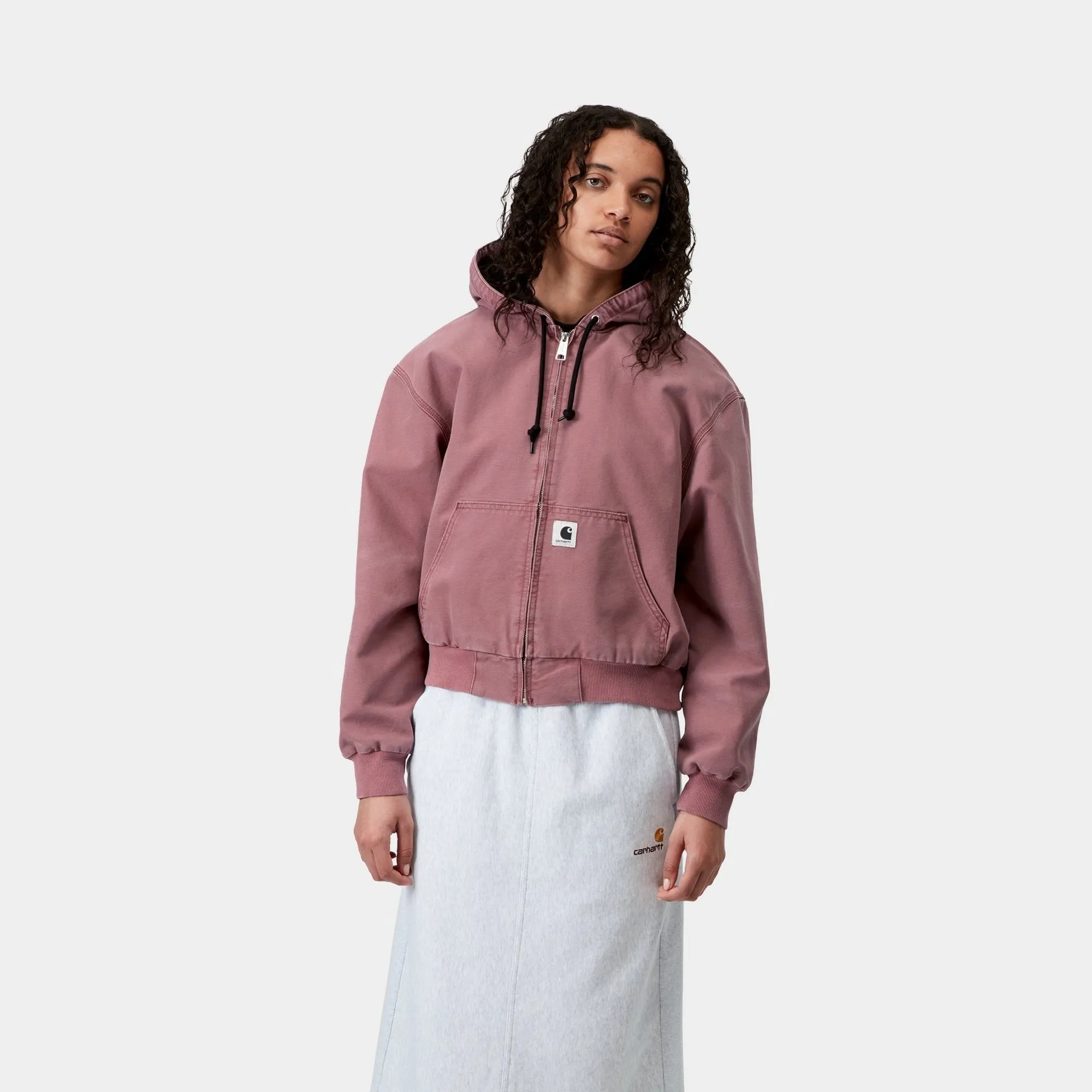 Womens OG Active Jacket (Spring) - Stone Canvas | Dusky Pink Carhartt WIP