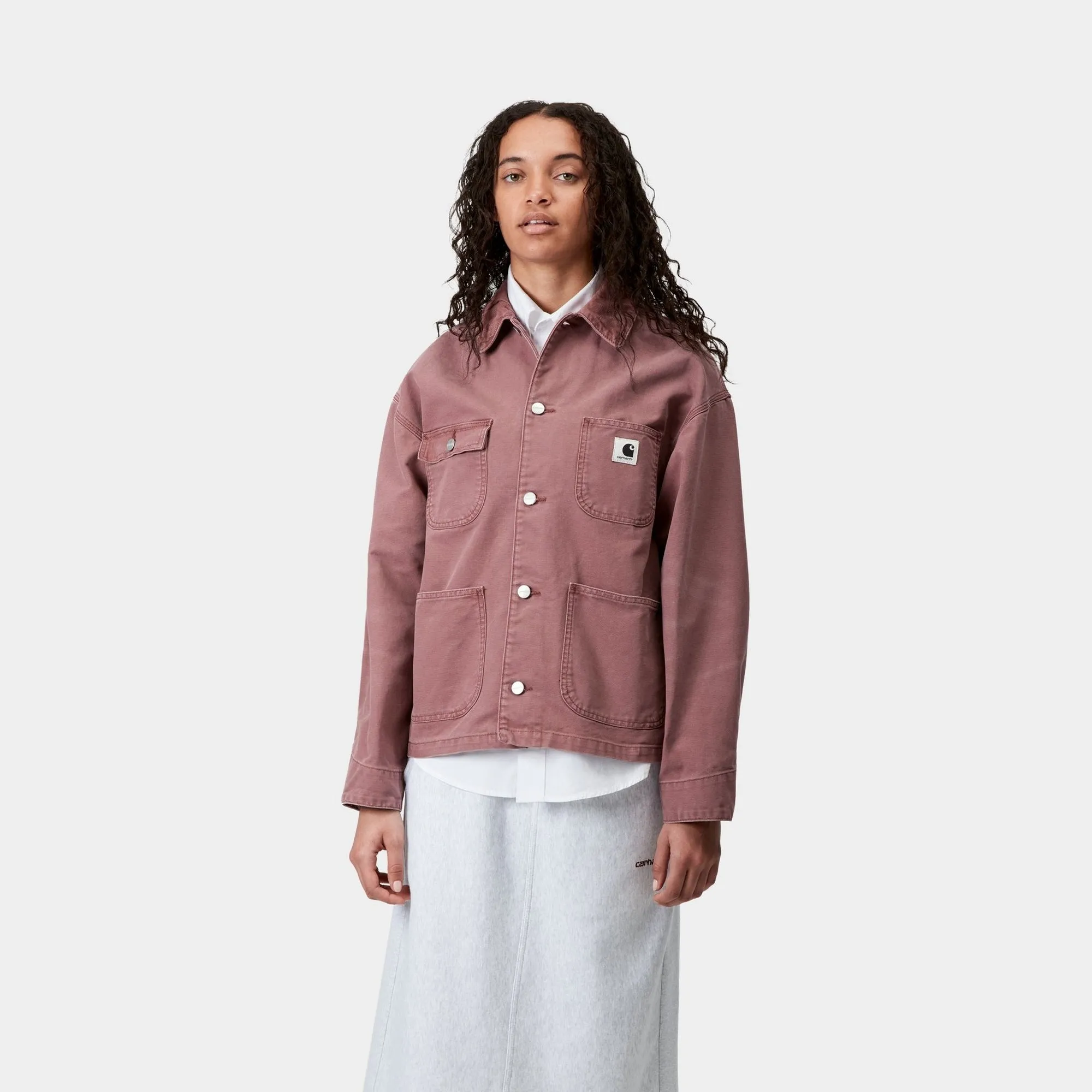 Womens OG Michigan Coat (Spring) - Stone Canvas | Dusky Pink / Dusky Pink Carhartt WIP