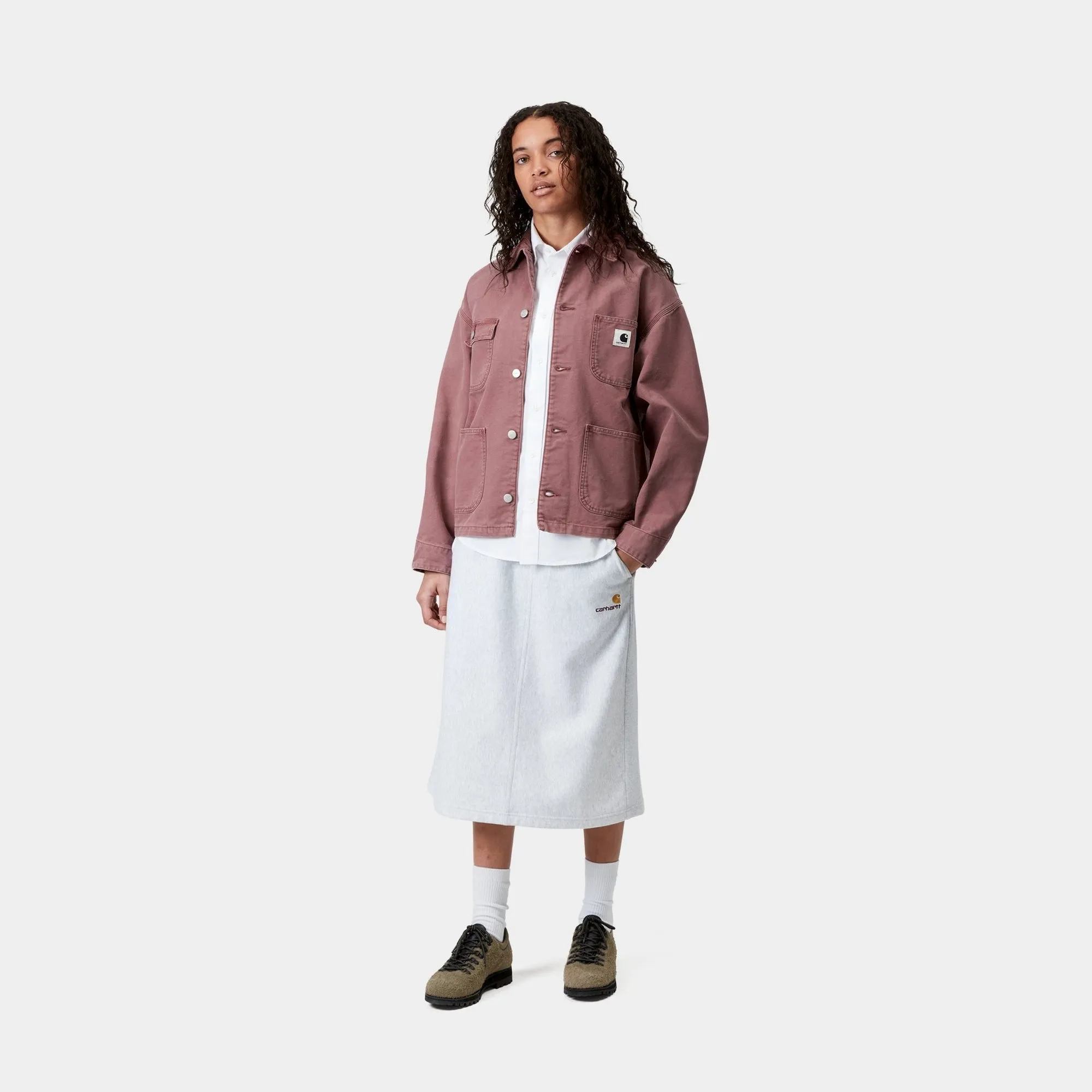 Womens OG Michigan Coat (Spring) - Stone Canvas | Dusky Pink / Dusky Pink Carhartt WIP
