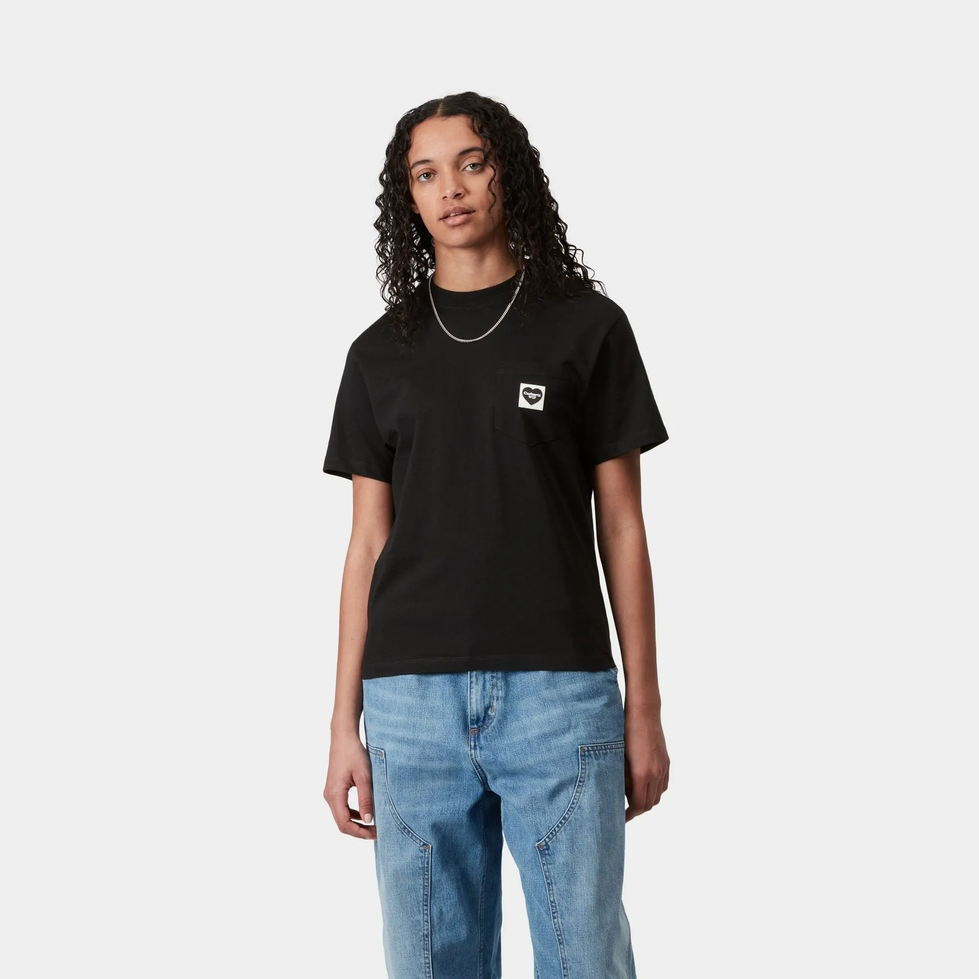 Womens Pocket Heart T-Shirt | Black / Black Carhartt WIP
