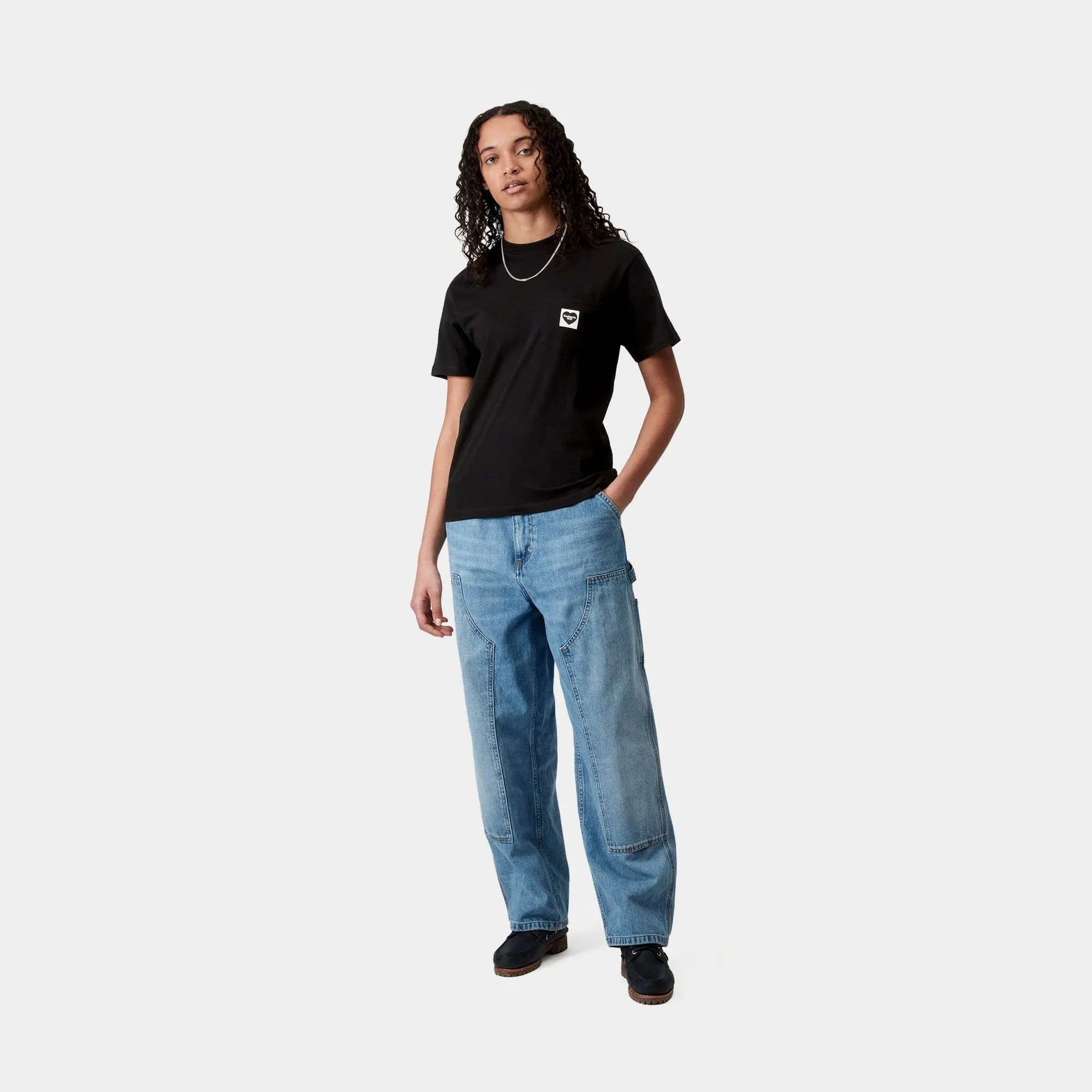 Womens Pocket Heart T-Shirt | Black / Black Carhartt WIP