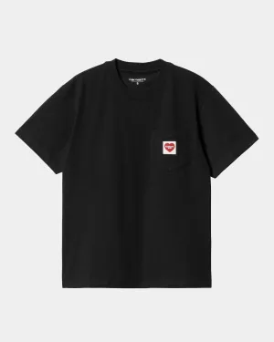 Womens Pocket Heart T-Shirt | Black / Red Carhartt WIP