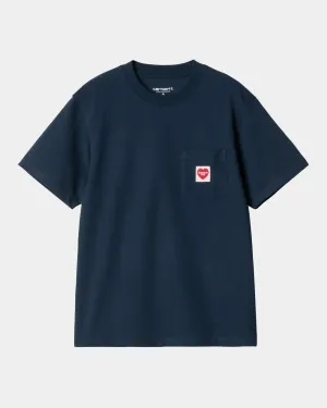 Womens Pocket Heart T-Shirt | Ink / Red Carhartt WIP