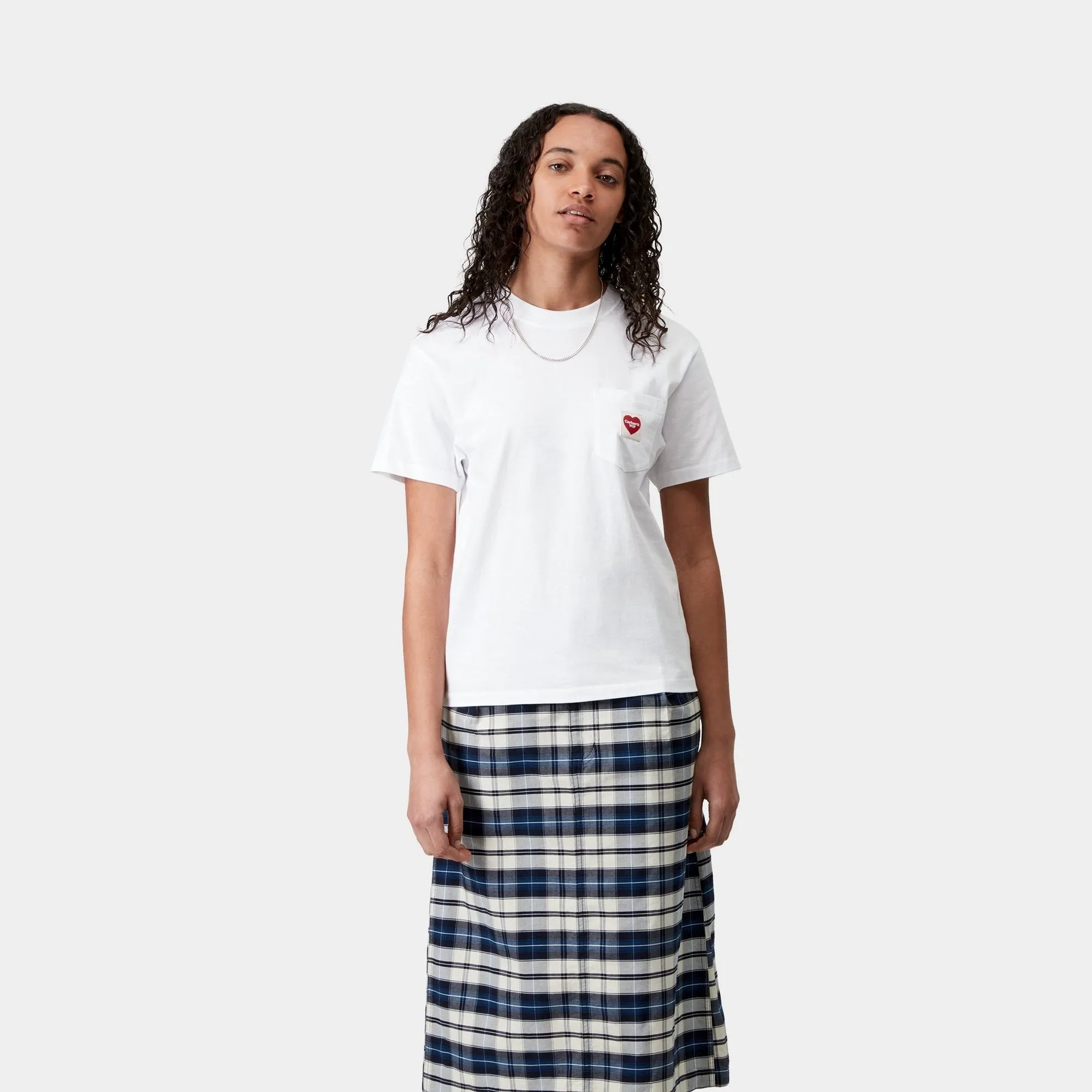 Womens Pocket Heart T-Shirt | White / Red Carhartt WIP