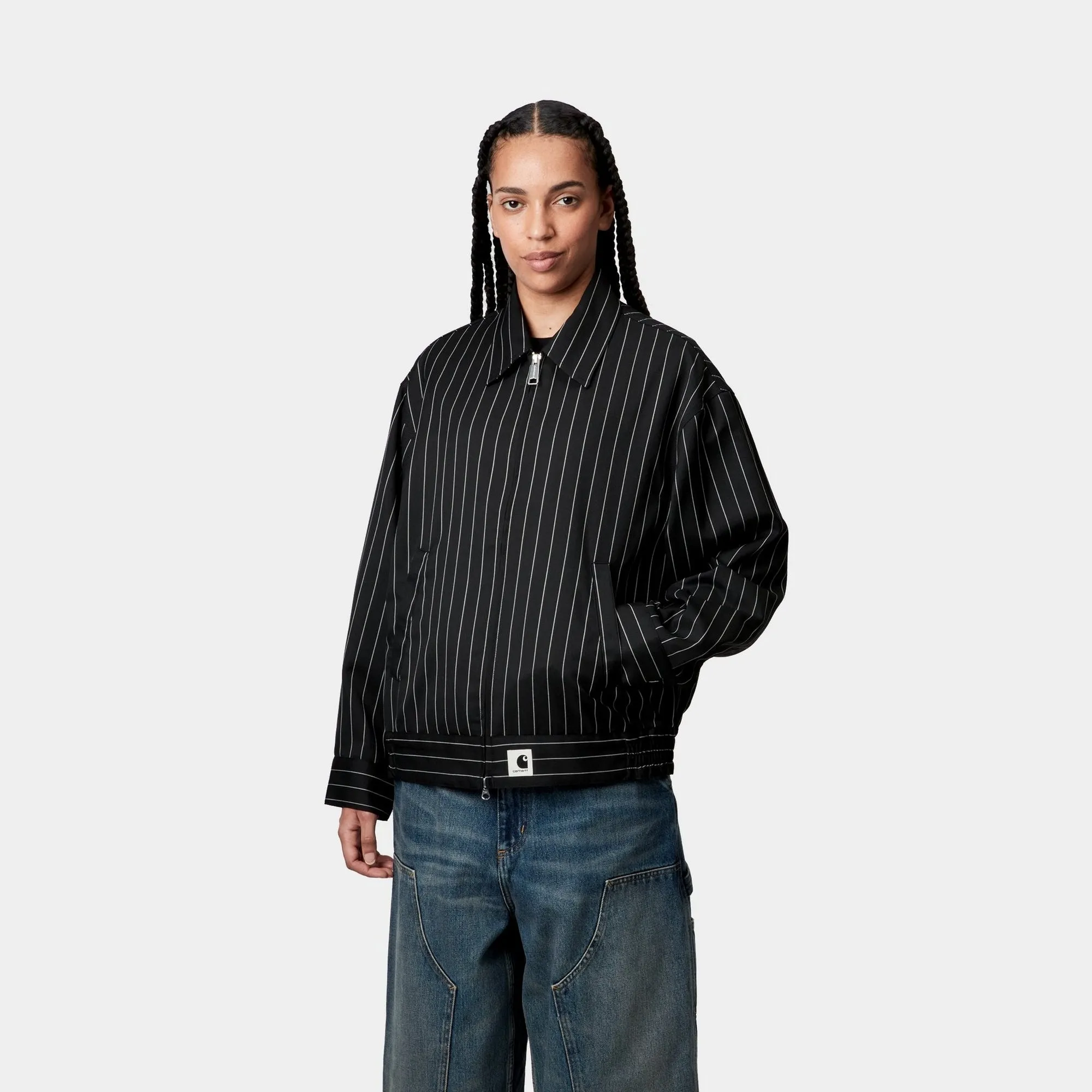 Womens Seaton Stripe Jacket | Black / Wax Carhartt WIP