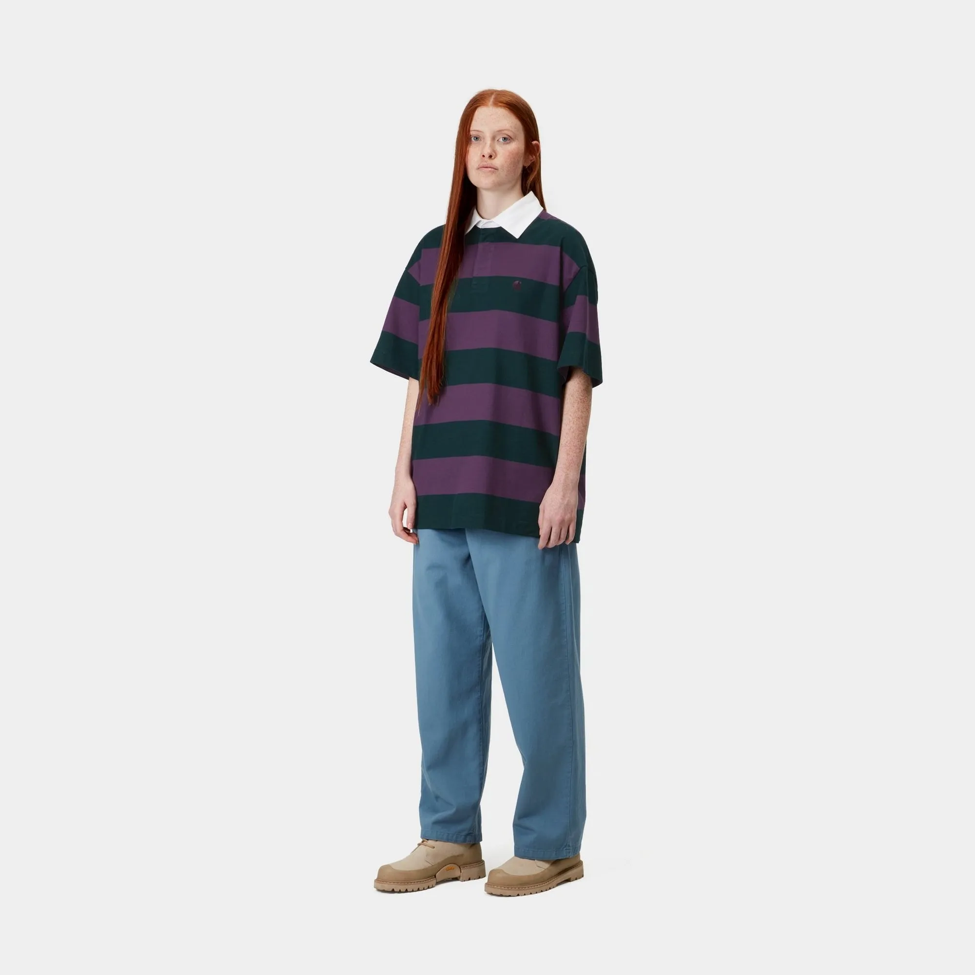 Womens Seffner Stripe Polo T-Shirt | Conifer Carhartt WIP