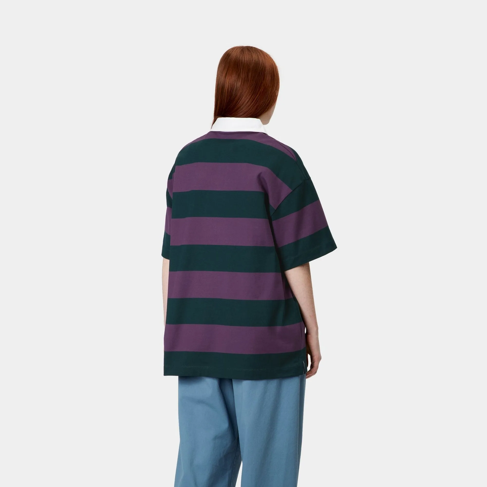 Womens Seffner Stripe Polo T-Shirt | Conifer Carhartt WIP