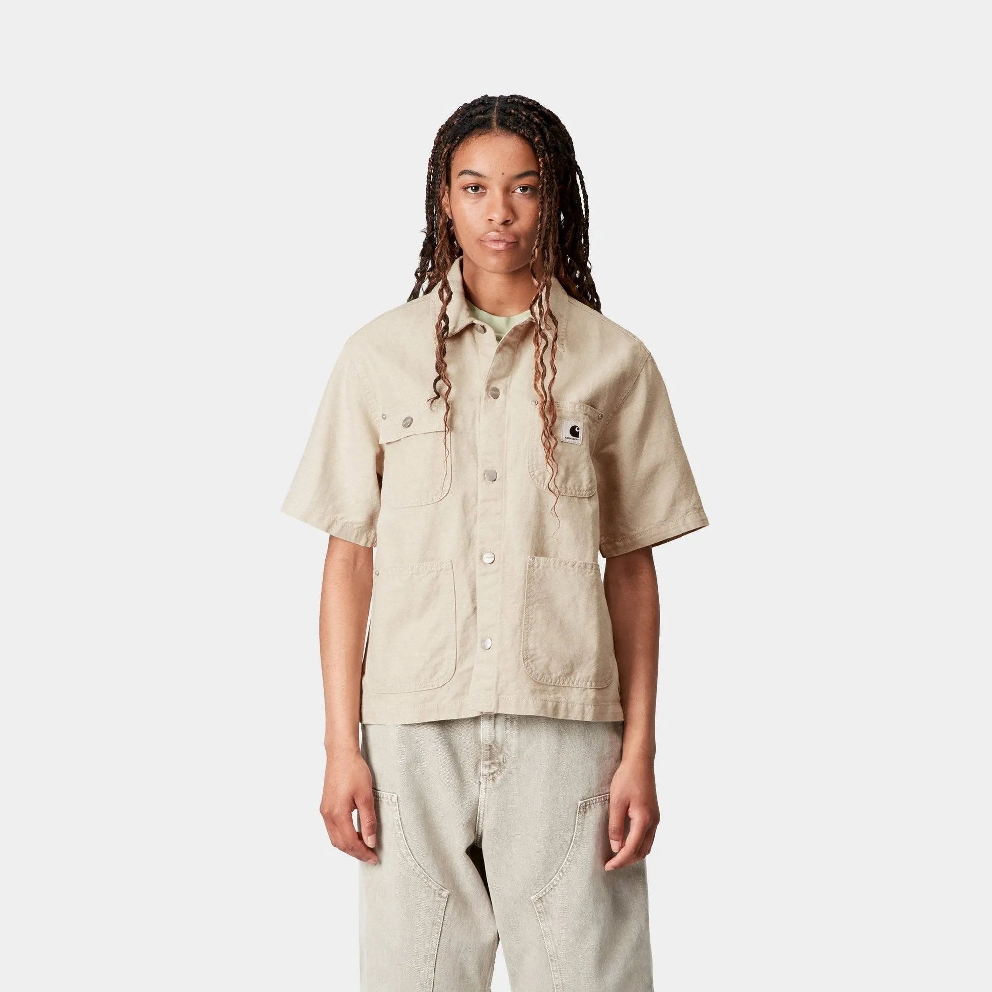 Womens Short Sleeve Michigan Shirt | Natural Carhartt WIP