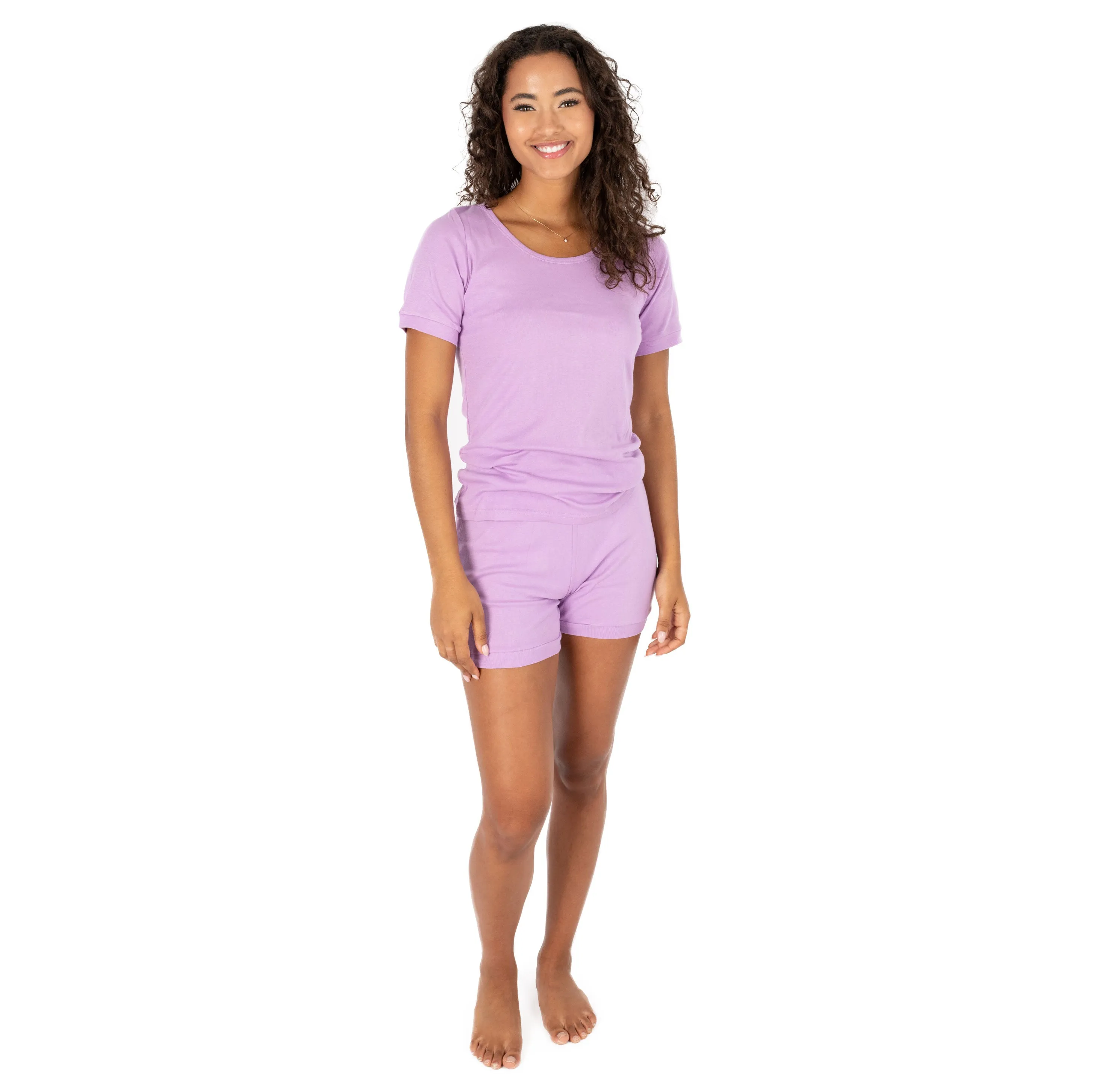 Womens Two Piece Short Cotton Pajamas