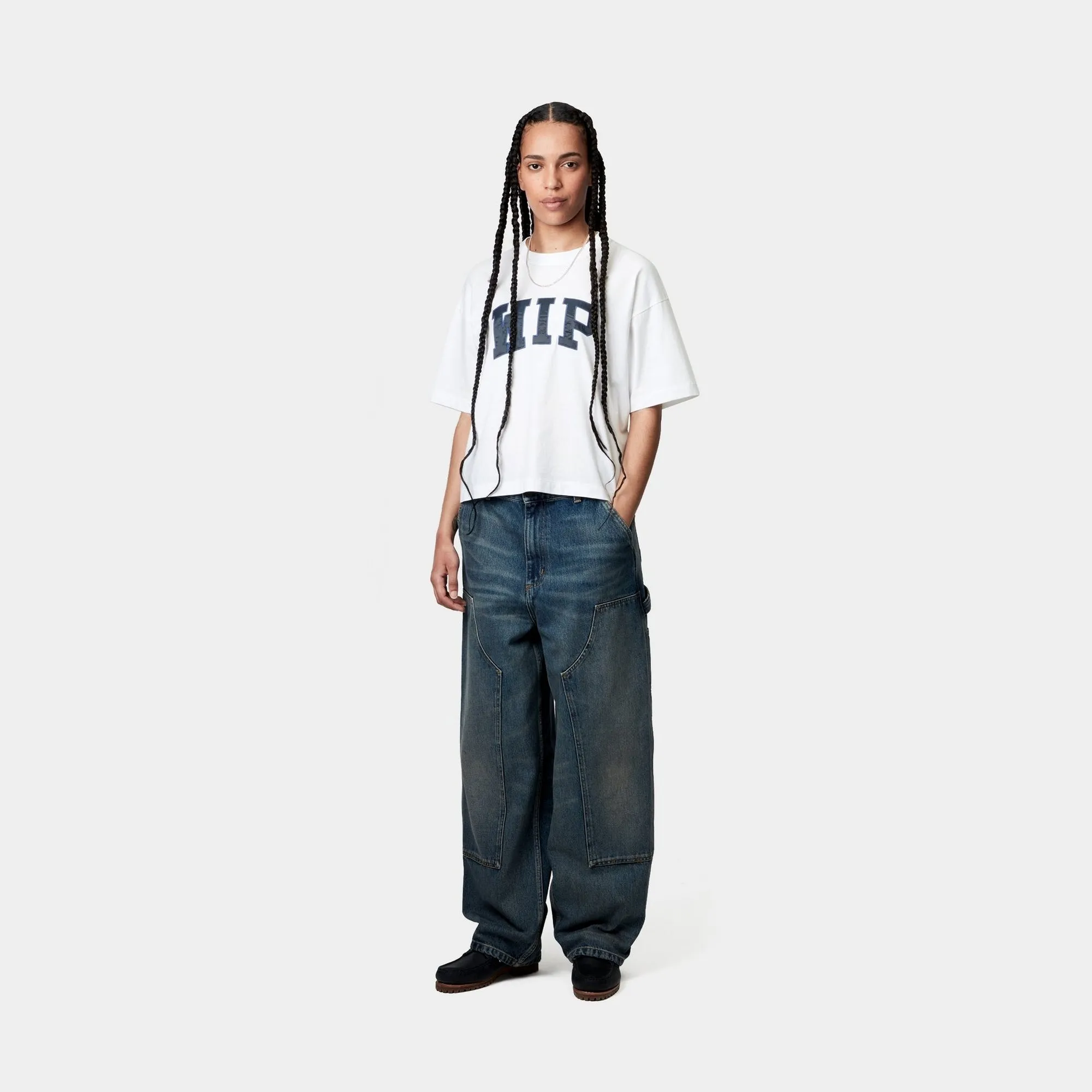 Womens WIP T-Shirt | White / Dusky Blue Carhartt WIP