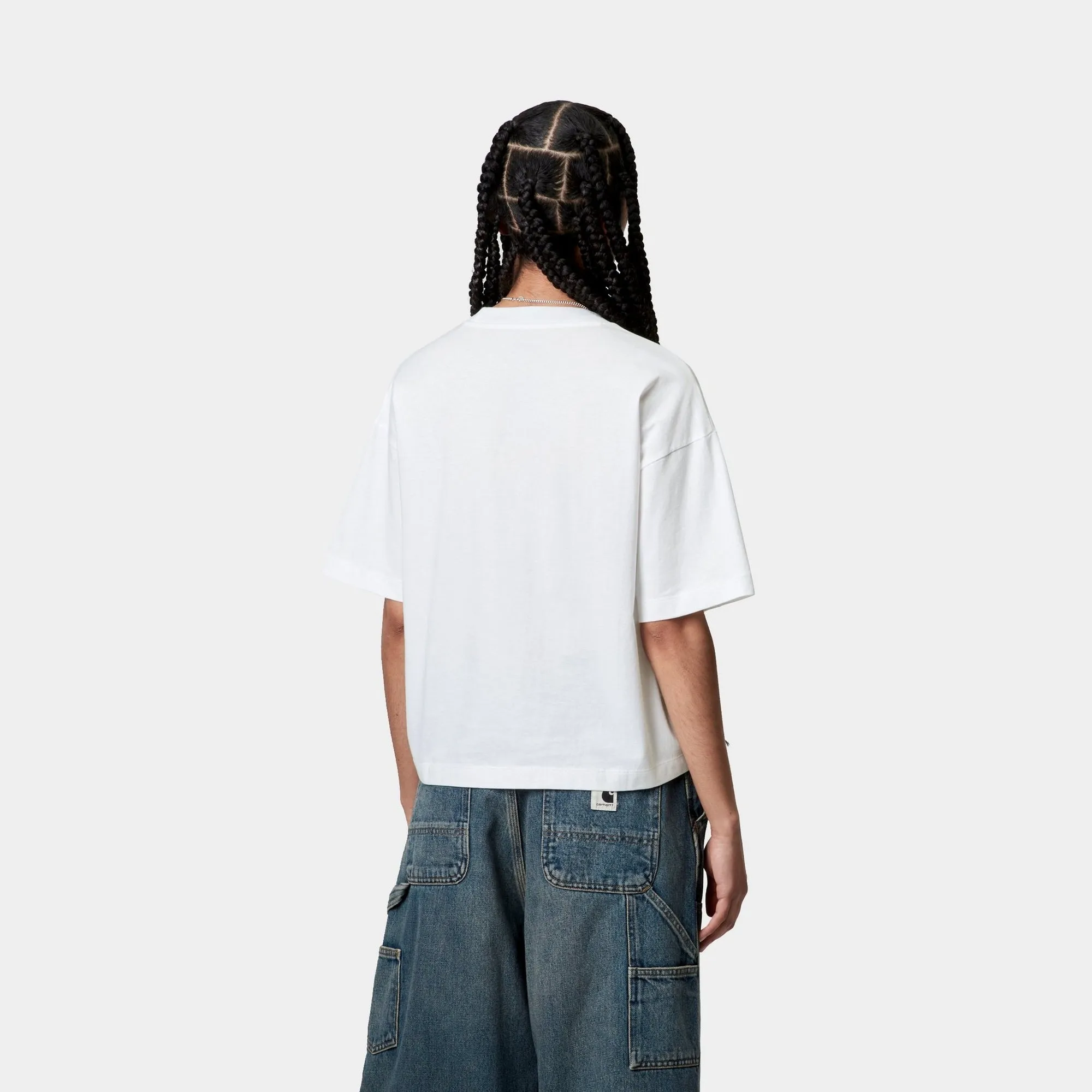 Womens WIP T-Shirt | White / Dusky Blue Carhartt WIP