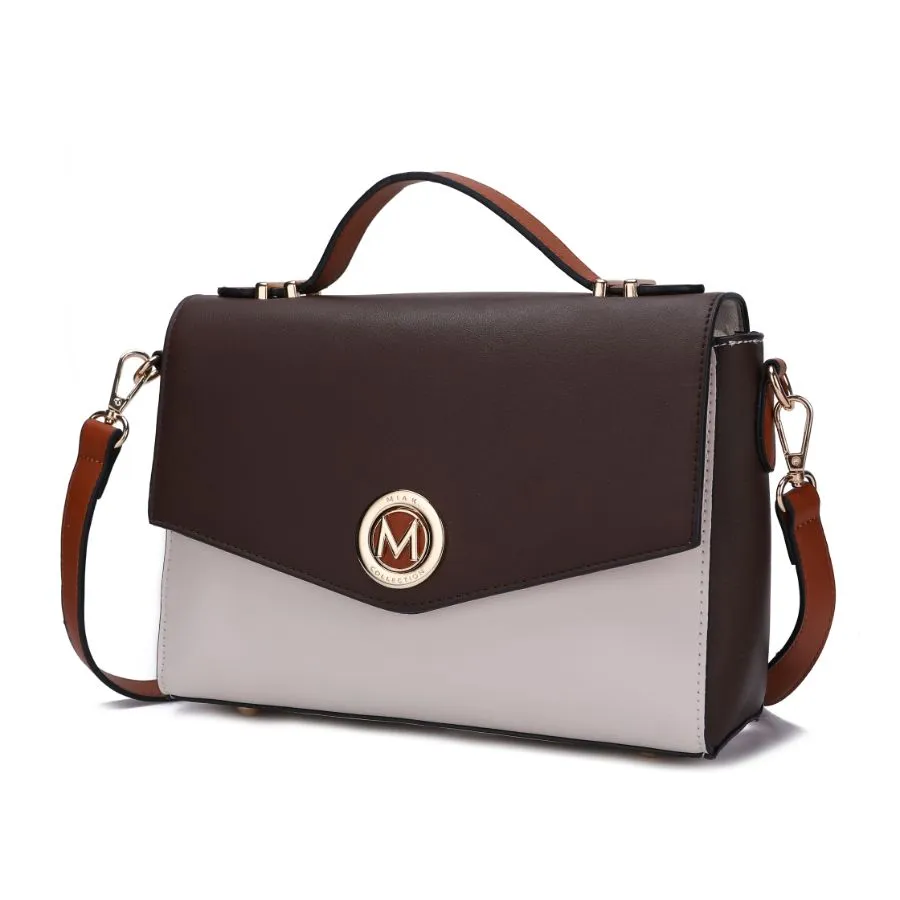 Zayla Color Block Vegan Leather Womens Shoulder bag