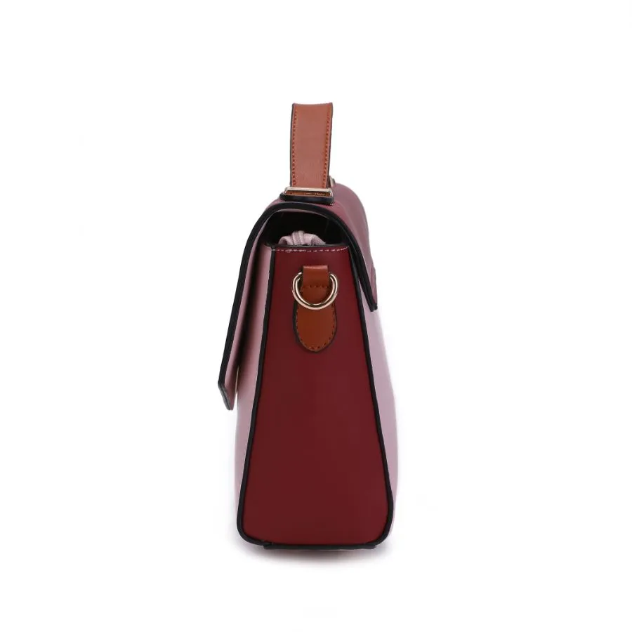 Zayla Color Block Vegan Leather Womens Shoulder bag