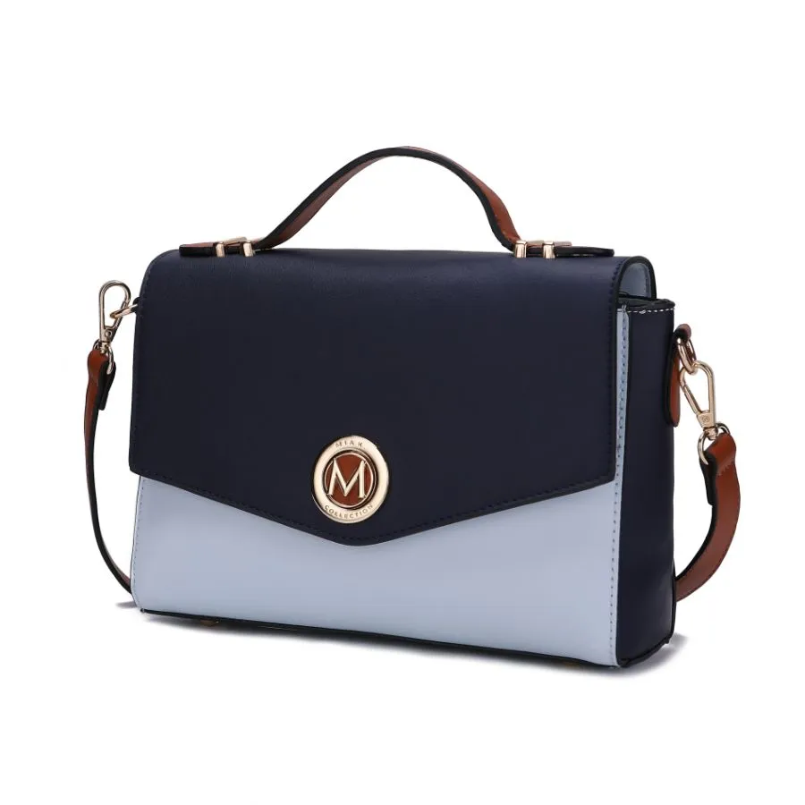 Zayla Color Block Vegan Leather Womens Shoulder bag
