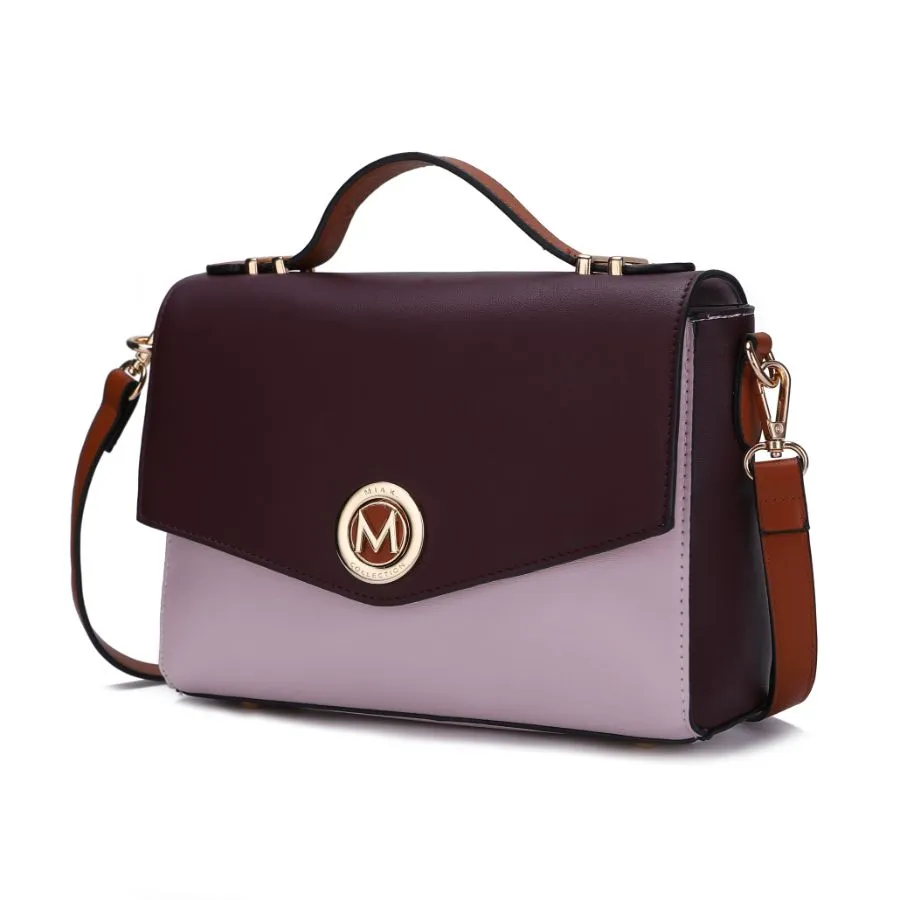 Zayla Color Block Vegan Leather Womens Shoulder bag