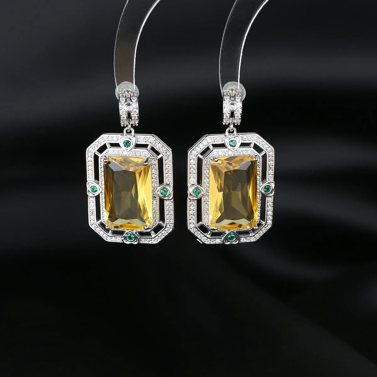 ZIRCON GEOMETRIC EARRINGS Gloria Lanvin